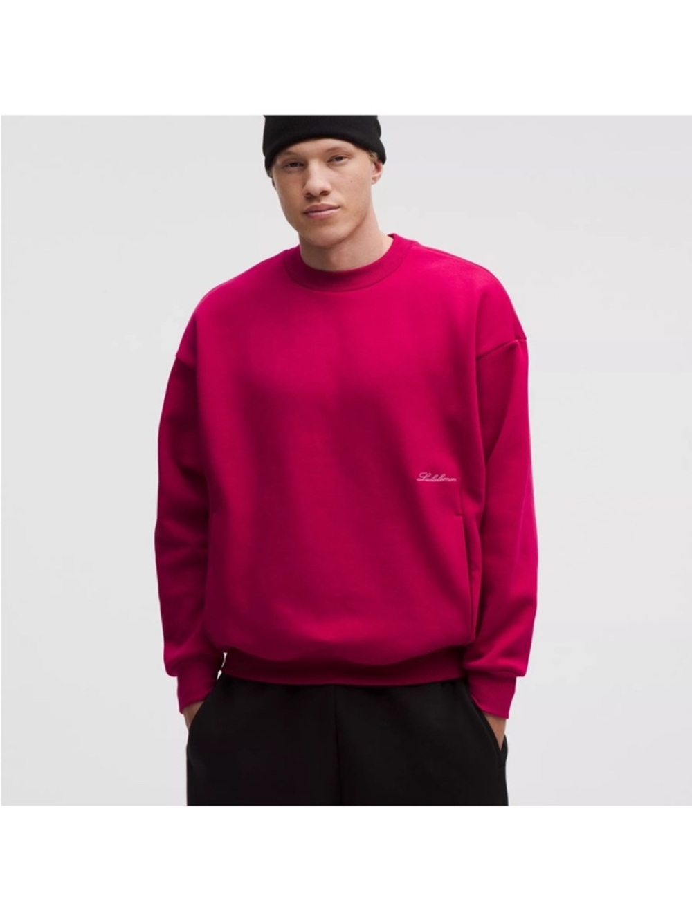 NWOT Lululemon Men’s Big Cozy Crew in Berry Rumble Large - Picture 2 of 13